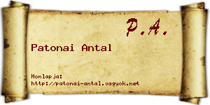 Patonai Antal névjegykártya